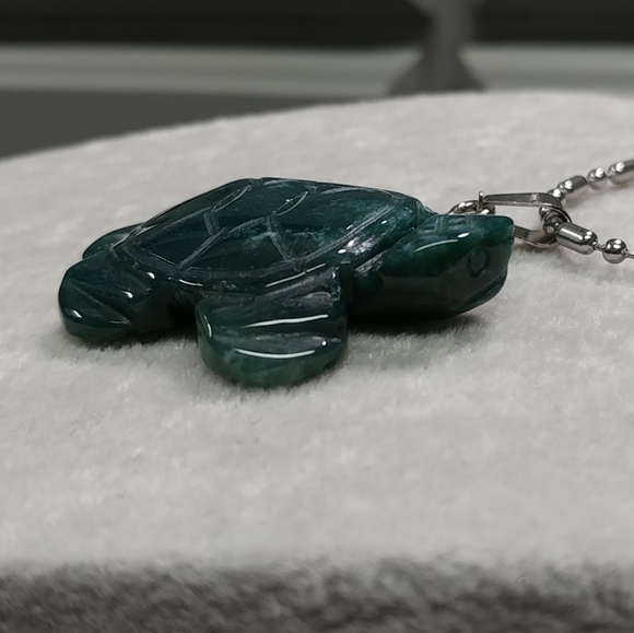 Turtle Indian Agate Necklace Natural Gemstone Crystal Tortoise Pendant 🐢 - Picture 11 of 17